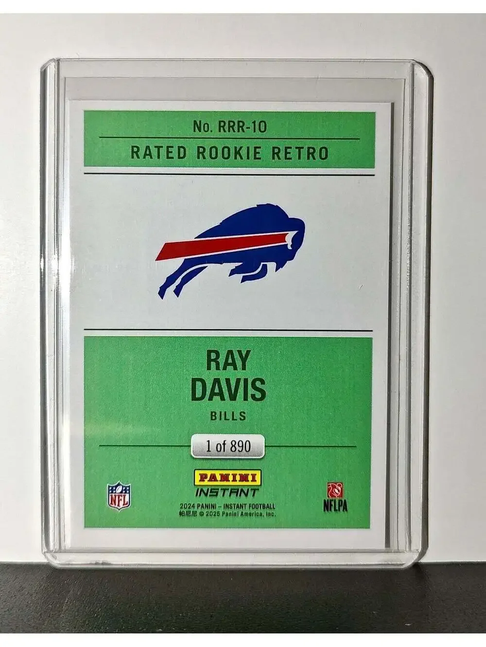 Ray Davis Rookie 2024 Panini Rated Rookie Retro NFL #10 Buffalo Bills 1 of 890